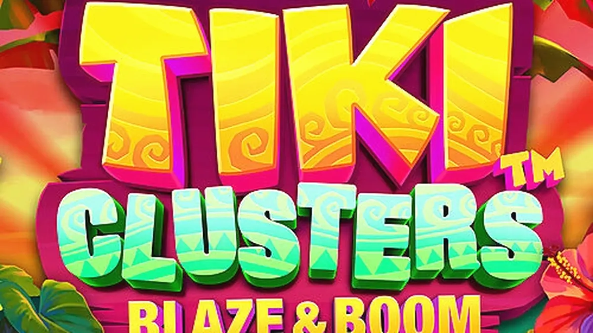 Tampilan visual slot Tiki Clusters Blaze & Boom dengan latar belakang tropis