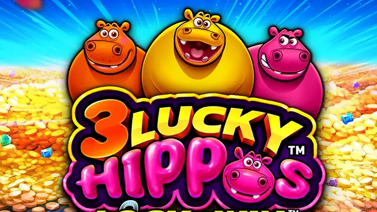 Tampilan visual permainan slot 3 Lucky Hippos