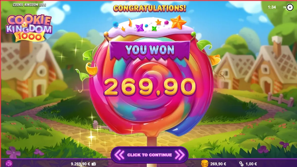 Tampilan visual cerah dari permainan slot Cookie Kingdom 1000 dengan karakter beruang baker